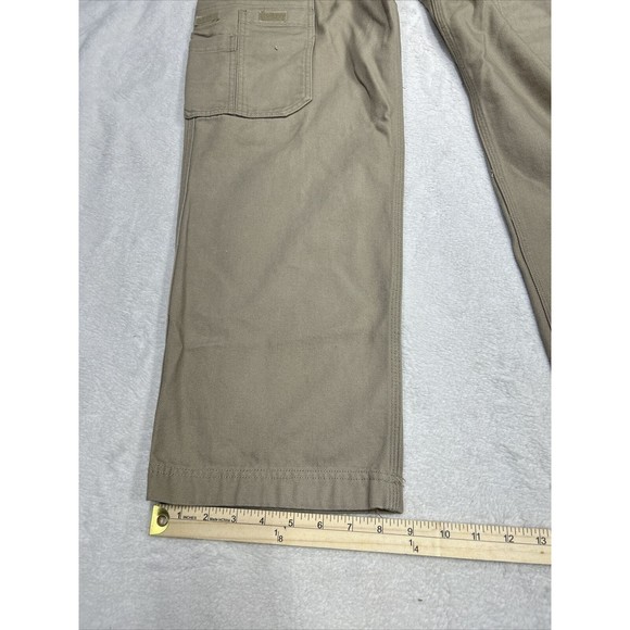 Duluth Trading Tan Khaki Utility Canvas Carpenter Cargo Pants Men's Size 37x28 - Picture 7 of 8